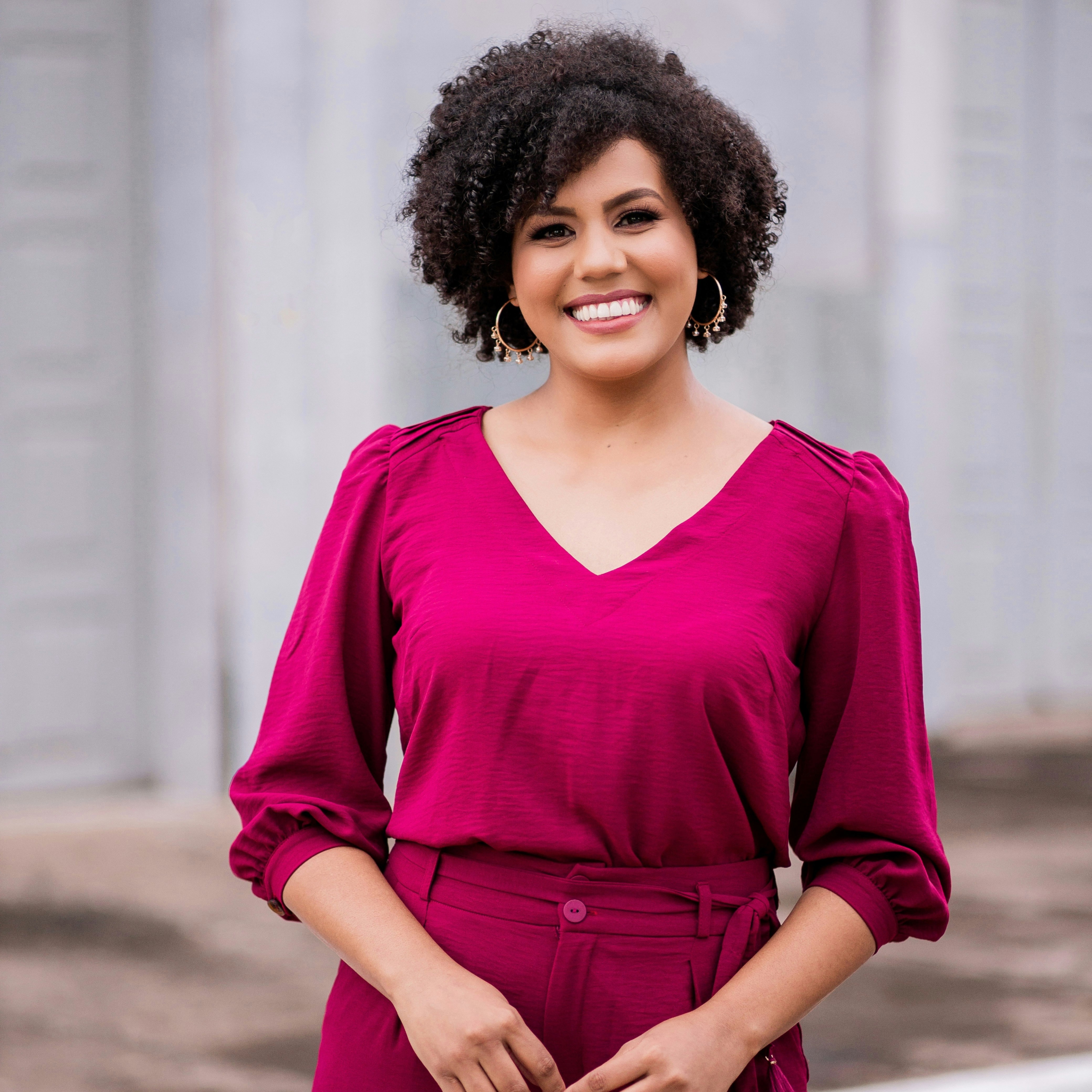 Woman standing and smiling